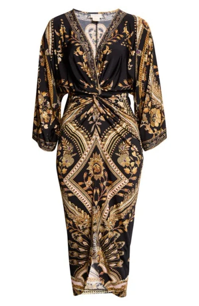 Camilla Taurus Rising Twist Detail Jersey Midi Dress In Multi