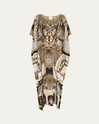 Camilla Temples Of Dendara Round-neck Kaftan