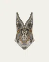 Camilla Temples Of Dendara V Wire One-piece Swimsuit In Temples Of Dendara