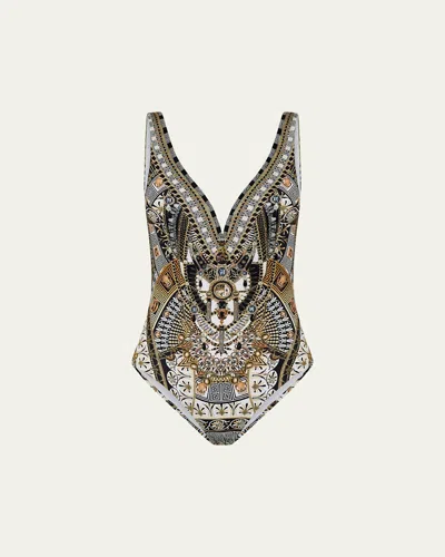 Camilla Temples Of Dendara V Wire One-piece Swimsuit