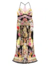Camilla The Adorned In Alexandria Lace Splice Bias Maxi Dress In Black