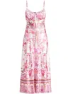 Camilla Gathered Bodice Bias Dress Botanical Novella In White