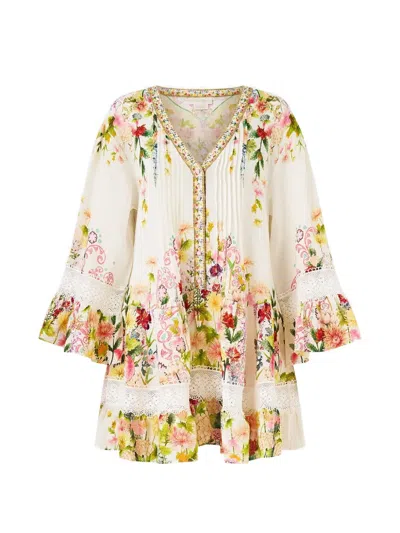 Camilla The Call Of Catalonia Mini Dress In Neutral