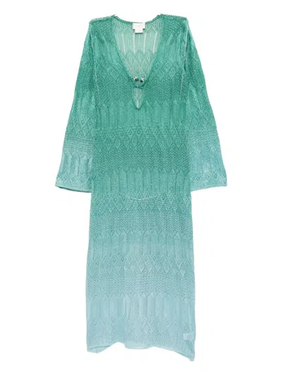 Camilla The Concubine's Corridor Knitted Dress In Blue