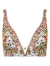 Camilla The Egyptian Rose Floral-pattern Bikini Top In Multi