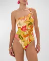 Camilla The Flower Child Society Asymmetric One-piece Swimsuit In The Flower Child Society