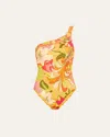 Camilla The Flower Child Society Asymmetric One-piece Swimsuit In The Flower Child Society