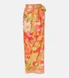 Camilla The Flower Child Society Long Draped Sarong Coverup In Multicoloured