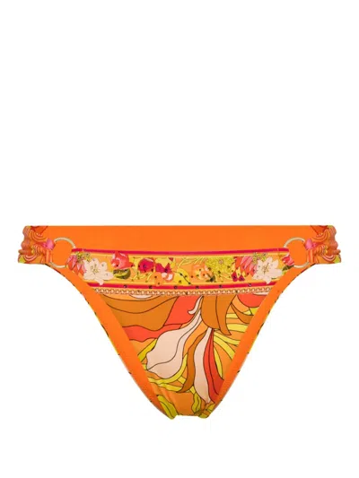 Camilla The Flower Child Society Bikini Bottom In Orange