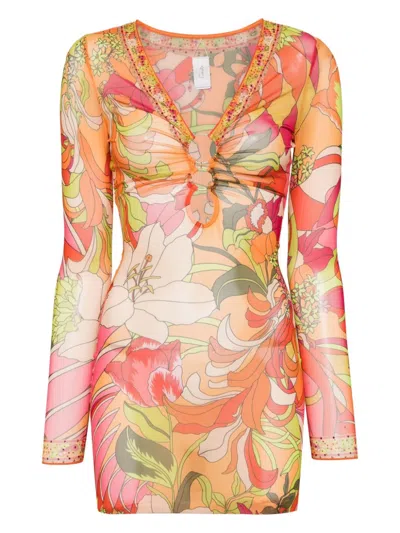 Camilla The Flower Child Society Cover-up Dress In Orange