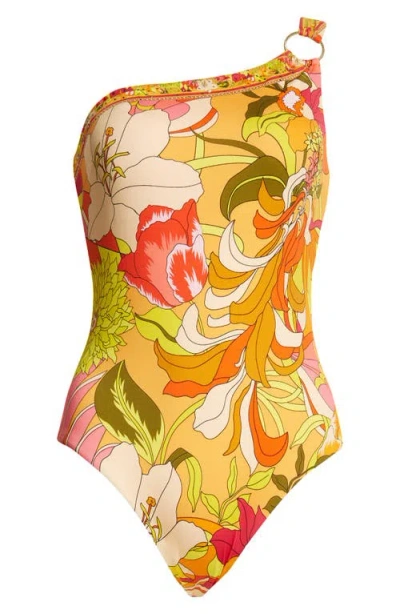 CAMILLA CAMILLA THE FLOWER CHILD SOCIETY ONE-SHOULDER ONE-PIECE SWIMSUIT