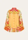 Camilla The Flower Child Society Silk Blouse In The Flower Child