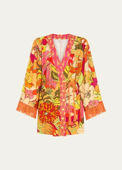 Camilla The Flower Child Society Terry Cloth Kimono Coverup