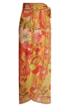 Camilla The Flower Child Society Long Draped Sarong Coverup In The Flower Child Society