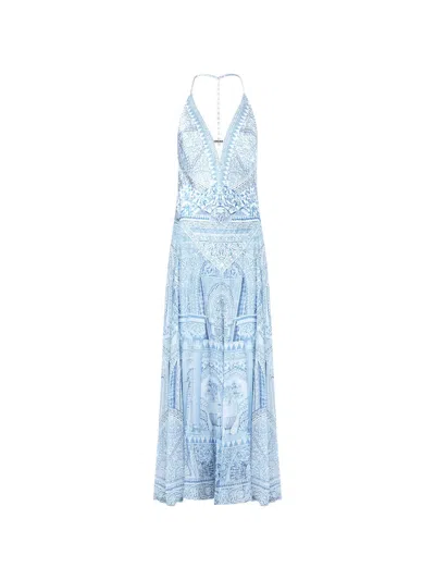 Camilla The Hum Of The Alhambra Hardware Detail Slip Dress In Blue