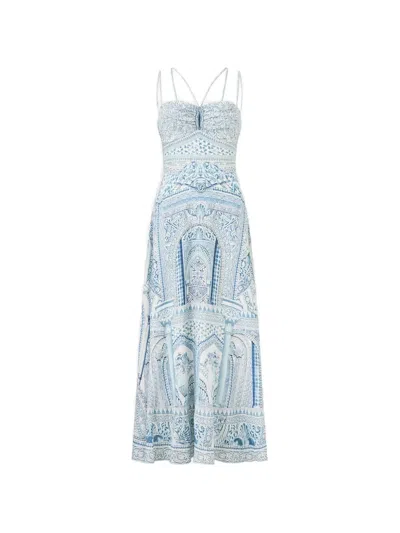 Camilla The Hum Of The Alhambra Strap Detail Maxi Dress In Green