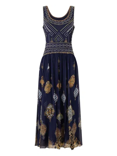 Camilla The Imperial Gate Midi Dress In Blue