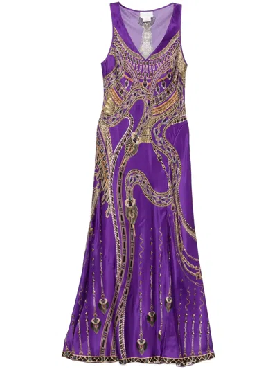 Camilla The Luxorland Lady Bias Cut Tank Dress In Purple