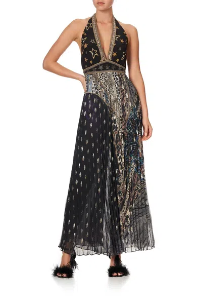 Camilla The Neck Halter Jumpsuit Lady Stardust In Black