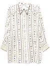 Camilla Long Line Shirt With Yoke And Button Detail Valley Of The Queens In White