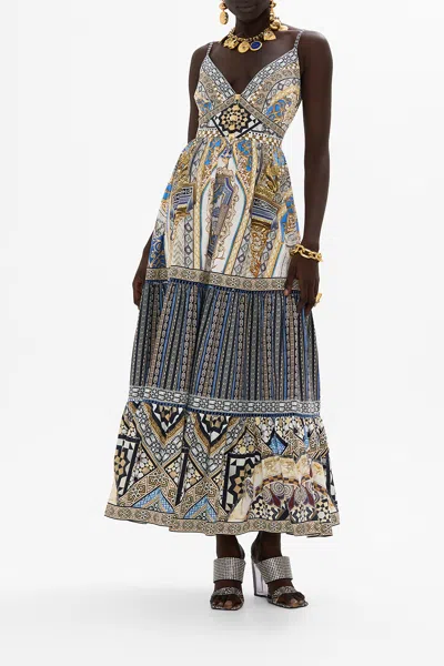 Camilla Tiered Bodice Dress Make Me Your Mosaic In Neutrals