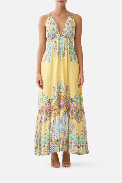 Camilla Tiered Dress With Hardware Barcelona Beb√â In Yellow