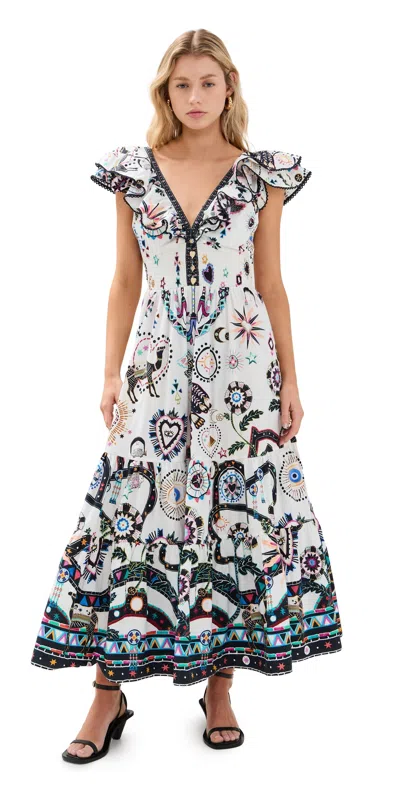 Camilla Tiered Dress With Neck Frill Nubian Wonderland