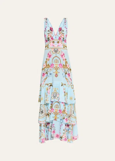 Camilla Silk Floral Maxi Dress In Down The Garden P