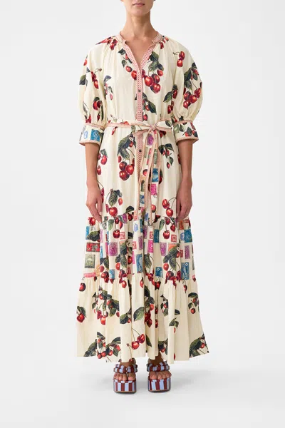 Camilla Tiered Shirt Dress With Short Sleeve Notes From The Road In Multi