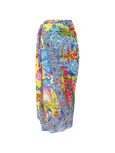 Camilla Tie-waist Maxi Sarong In Yellow