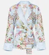 Camilla Tile In Time Belted Floral Jacket In Blue