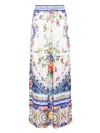 Camilla Silk Tiles Darls Straight Trousers In Blue