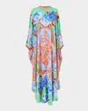 Camilla Topkapi Pop High-collar Kaftan In Multi