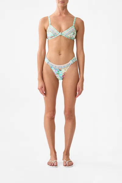 Camilla Triangle Bikini Top With Knot Front Just Coasting In Blue