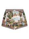 Camilla Tropical Landscape-print Shorts