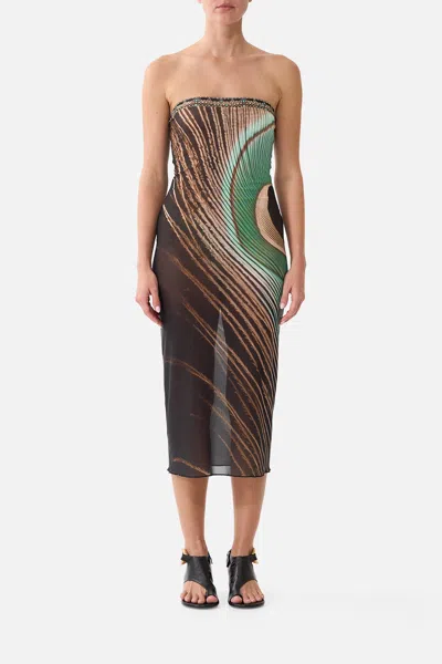 Camilla Tube Beach Midi Dress A Wink To The Wild In Multi