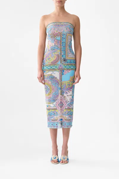 Camilla Tube Beach Midi Dress Magic Carpet Ride In Multi