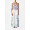 Camilla V-neck Bias Cami Isnik Lullaby In Blue