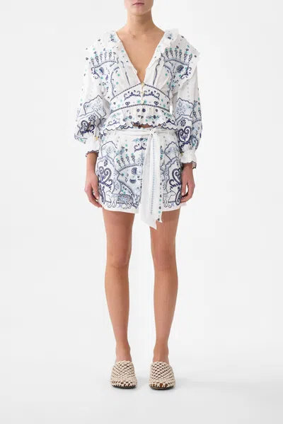 Camilla Tuck Front Short All About That Lace In White