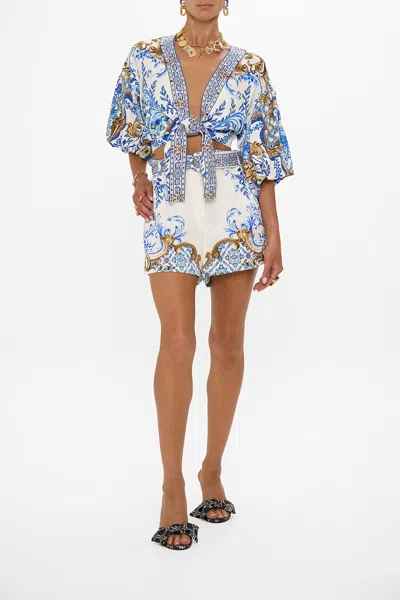 Camilla Tuck Front Shorts In Azul Adventures In Multi