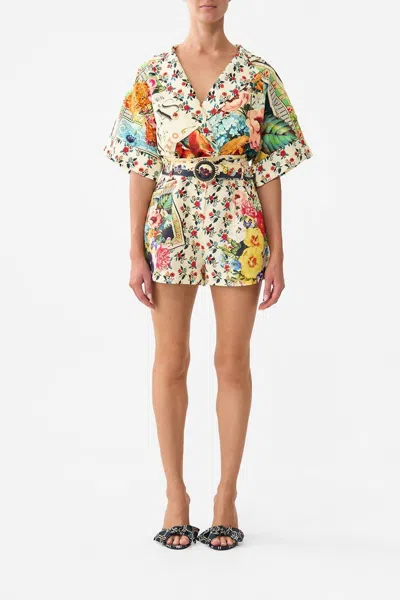Camilla Tuck Front Short In Aromatic Amor In Multi