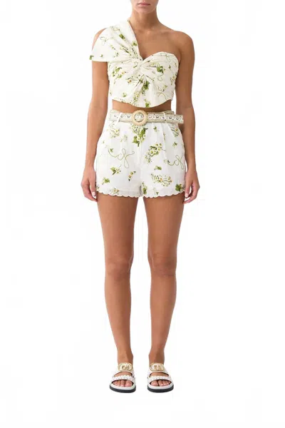 Camilla Tuck Front Short In Botanical Utopia In Neutral