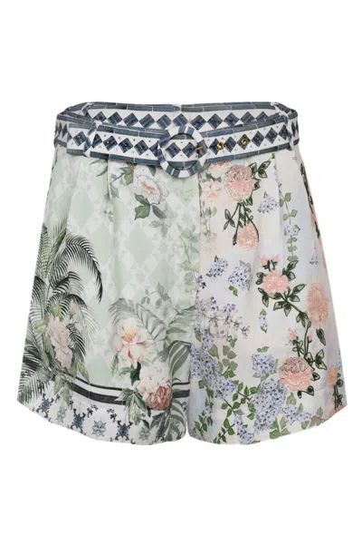 Camilla Tuck Front Short Jardim Party In Green