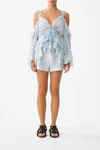 Camilla Tuck Front Short The Hum Of The Alhambra In Blue