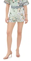 Camilla Tuck Front Belted Shorts In Jardim Party