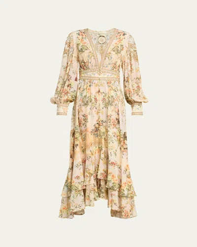 Camilla Twilight In Istanbul Long Button-front Dress In Purple