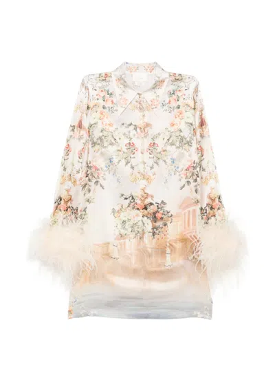 Camilla Twilight In Istanbul Mini Shirt Dress In Neutral