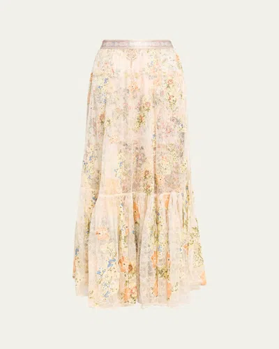 Camilla Twilight In Istanbul Waistband Ruffle-hem Skirt In Neutral