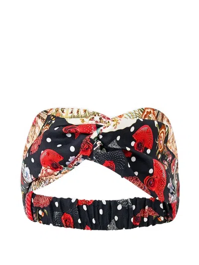 Camilla Twisted Patterned Headband In Black