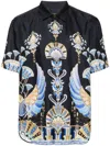 Camilla Oversized Button Through Ss Shirt Under Scarab Skies In Black